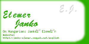 elemer janko business card